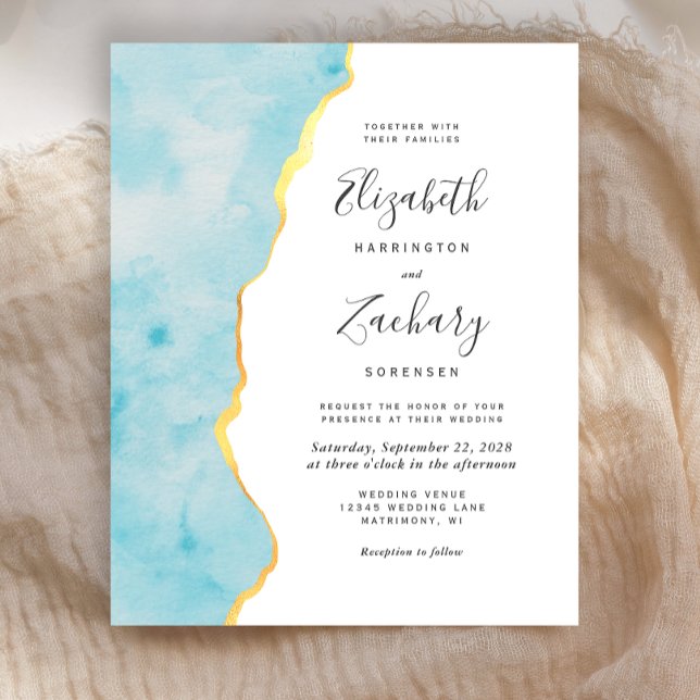 Budget Watercolor Aqua Blue Agate Wedding (Von Creator hochgeladen)