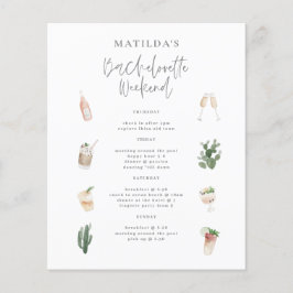 Budget Watercolor Bacheloretto Wochenende Flyer