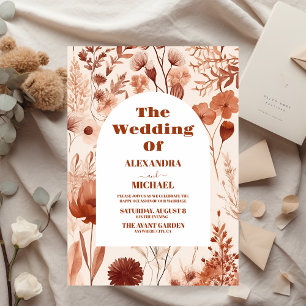 Budget Watercolor Burgund Wildblumen Hochzeit Flyer