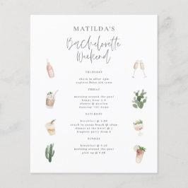 Budget Watercolor Giro Bachelorette Wochenende Flyer