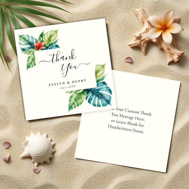 Budget Watercolor Greenerity Wedding Vielen Dank Mitteilungskarte (Von Creator hochgeladen)