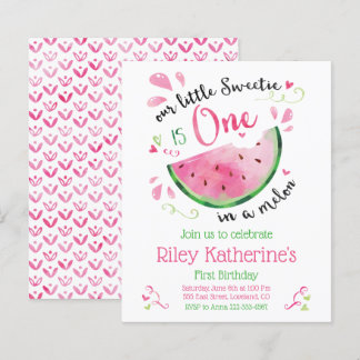Budget Watermelon Erster Geburtstag Sommer Einladu