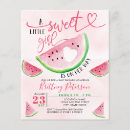 Budget Watermelon Pink Baby Dusche Einladung