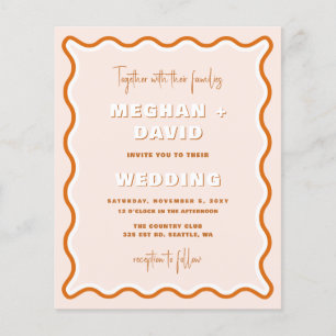 Budget Wavy Terracotta Foto Hochzeit Einladung