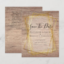 BUDGET WEDD RETT DATES Gold Glitzer Geometric