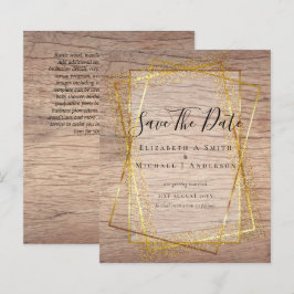 BUDGET WEDD RETT DATES Gold Glitzer Geometric