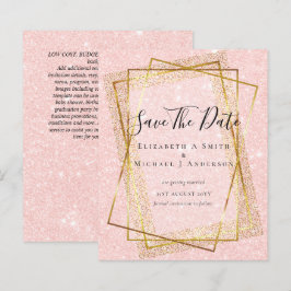 BUDGET WEDD RETT DATES Gold Glitzer Geometric