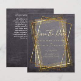BUDGET WEDD RETT DATES Gold Glitzer Geometric