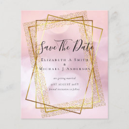 BUDGET WEDD RETT DATES Gold Glitzer Geometric Flyer