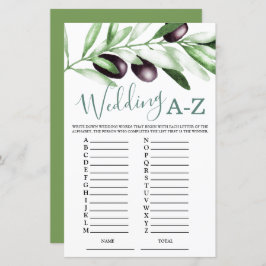 Budget Wedding A-Z Brautparty Game