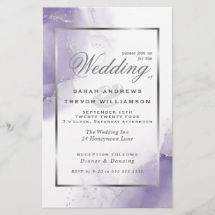 Budget Wedding Amethyst Lila Silver Abstrakt