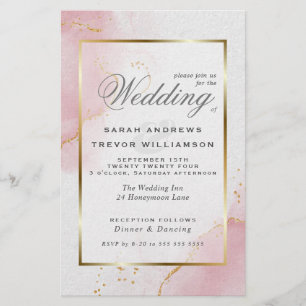 Budget Wedding Blush Pink Gold Abstrakt Marbled I