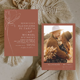 Budget Wedding Burnt Orange Terracotta Einladung Flyer