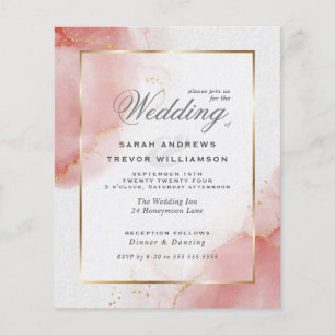 Budget Wedding Coral Rose Gold Abstrakt Marbled I