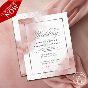 Budget Wedding Coral Rose Silver Abstrakt