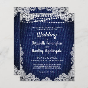 Budget Wedding Denim Lace String Lights