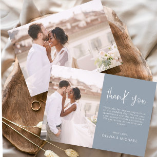 Budget Wedding Dusty Blue Foto Vielen Dank Karten
