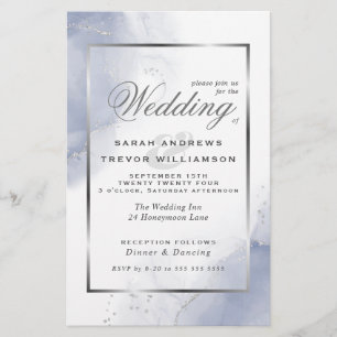 Budget Wedding Dusty Blue Silver Abstrakt