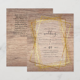 BUDGET WEDDING EINLADUNGEN Gold Glitter Geometric
