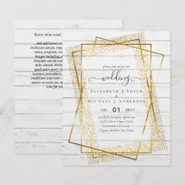 BUDGET WEDDING EINLADUNGEN Gold Glitter Geometric