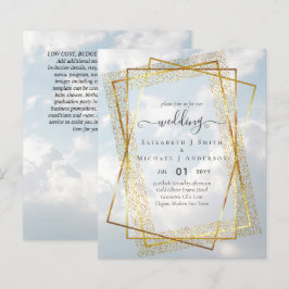 BUDGET WEDDING EINLADUNGEN Gold Glitter Geometric