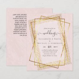 BUDGET WEDDING EINLADUNGEN Gold Glitter Geometric