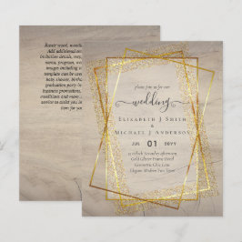 BUDGET WEDDING EINLADUNGEN Gold Glitter Geometric