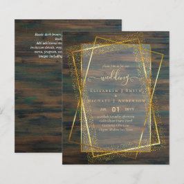 BUDGET WEDDING EINLADUNGEN Gold Glitter Geometric