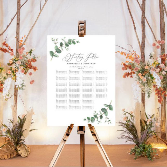 Budget Wedding Eukalyptus botanical sitzplan P Poster (Von Creator hochgeladen)
