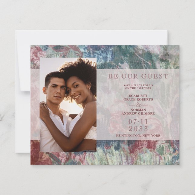 Budget Wedding Floral Texture Background Photo (Vorderseite)