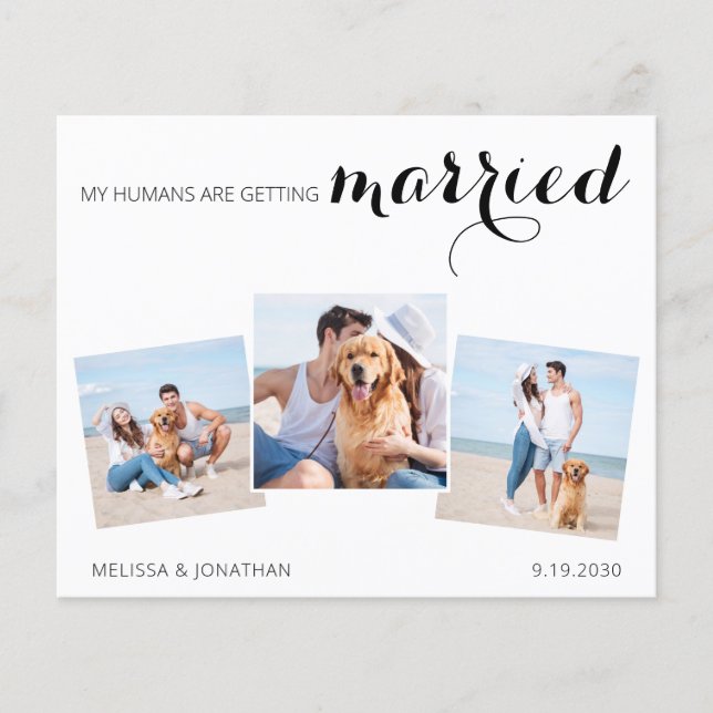 Budget Wedding Foto Collage Save the Date QR Code (Vorderseite)