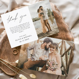 Budget Wedding Foto Minimalistisch Danke Karte