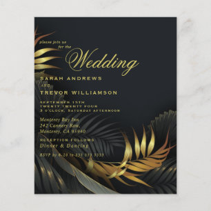 Budget Wedding Gold und Black Tropical Blätter