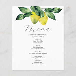 Budget Wedding Menu Lemon und Amalfi Tile Flyer
