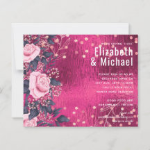 Budget Wedding Metallic Look Rosegold Pink Floral