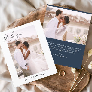 Budget Wedding Navy Blue Foto Vielen Dank Karten