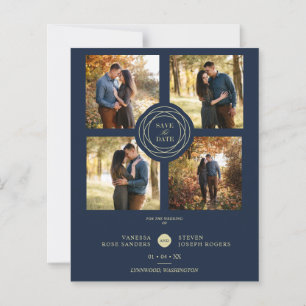 Budget Wedding Navy Gold 4 Fotos Modernes Collage 