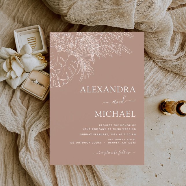 Budget Wedding Pampas Grass Terracotta Flyer (Von Creator hochgeladen)