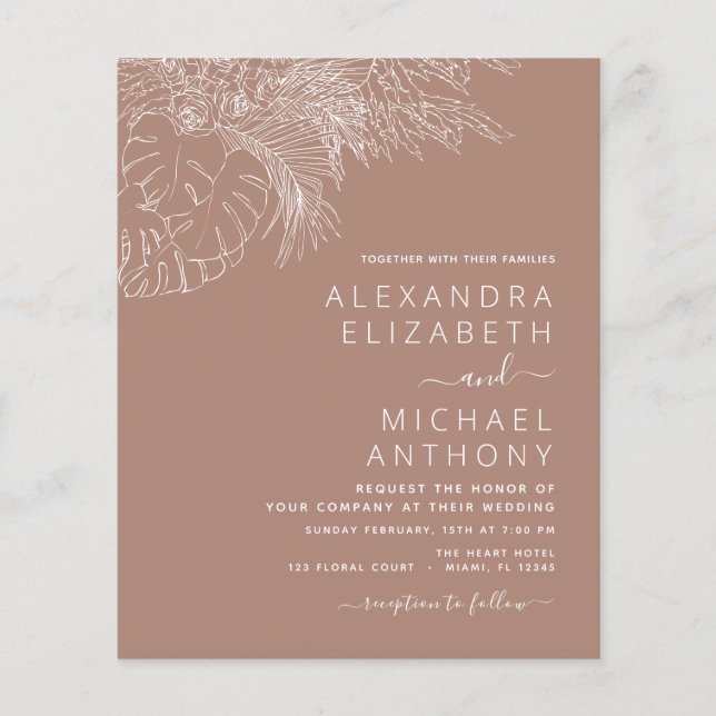 Budget Wedding Pampas Grass Terracotta Flyer (Vorne)