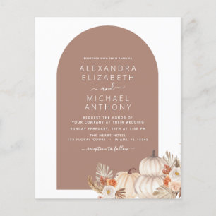 Budget Wedding Rustic White Pumpkins Boho Flyer