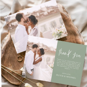 Budget Wedding Sage Green Foto Vielen Dank Karten