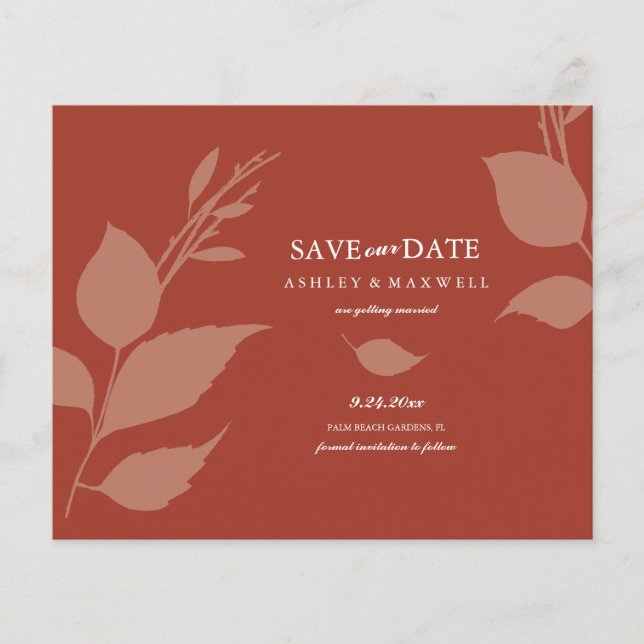 Budget Wedding Terracotta Save the Date Flyer (Vorne)
