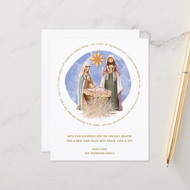 Budget weg in einer gefährdeten Weihnachtskarte de (Vorderseite/Rückseite Beispiel)