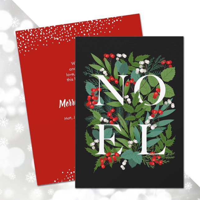 Budget WEIHNACHTEN Greenery Berries Holiday Card (Von Creator hochgeladen)