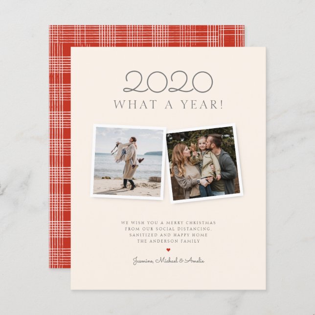 Budget Weihnachten Handgezeichnet Tartan Foto Holi (Vorne/Hinten)