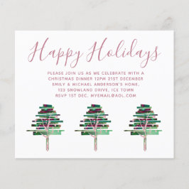 Budget Weihnachten Rose Gold Einladungen, Brief