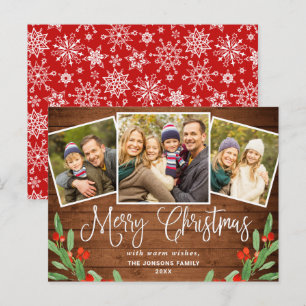 Budget Weihnachten Rustikal 3 FOTO Grußkarte Postkarte