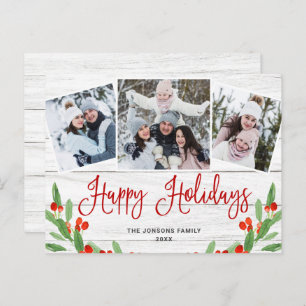 Budget Weihnachten Rustikale 3 FOTO Grußkarte Postkarte