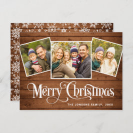 Budget Weihnachten Rustikale 3 FOTO Grußkarte Postkarte