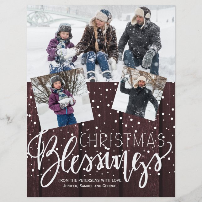 Budget Weihnachten rustikales Holz Foto Winterurla Flyer (Vorne)